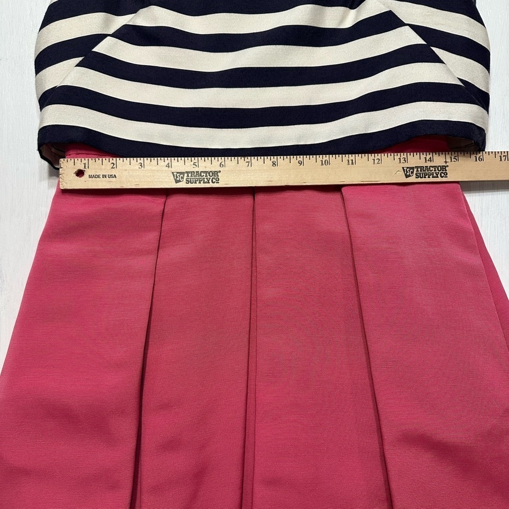 Eliza J Dress Size 8 Fit & Flare Pink Skirt Striped Top Sleeveless A-Line Party - Picture 3 of 11